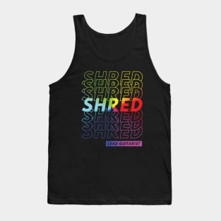 Shred Lead Guitarist Repeated Text Colorful Gradient Tank Top